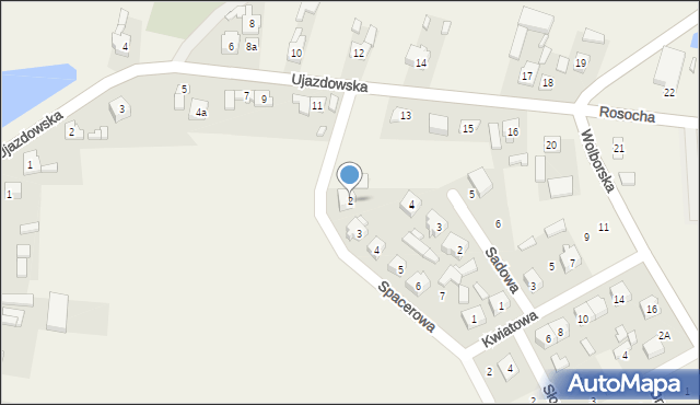 Będków, Spacerowa, 2, mapa Będków