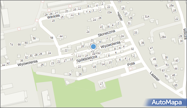 Będzin, Spółdzielcza, 14, mapa Będzin