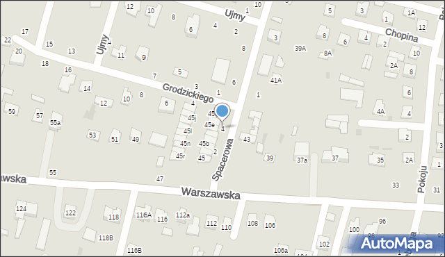 Biała Podlaska, Spacerowa, 4, mapa Białej Podlaskiej