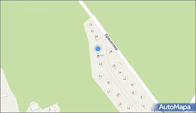 Białobrzegi, Spacerowa, 25, mapa Białobrzegi