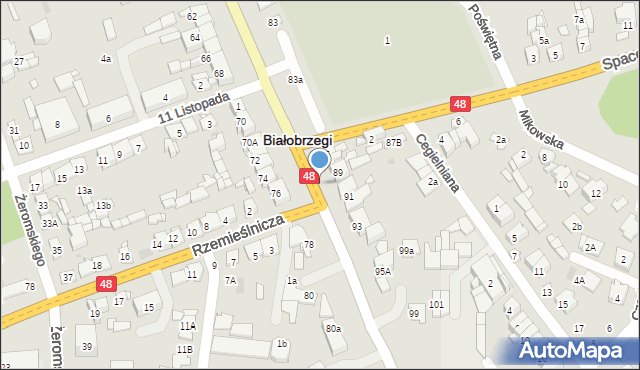 Białobrzegi, Spacerowa, 2a, mapa Białobrzegi