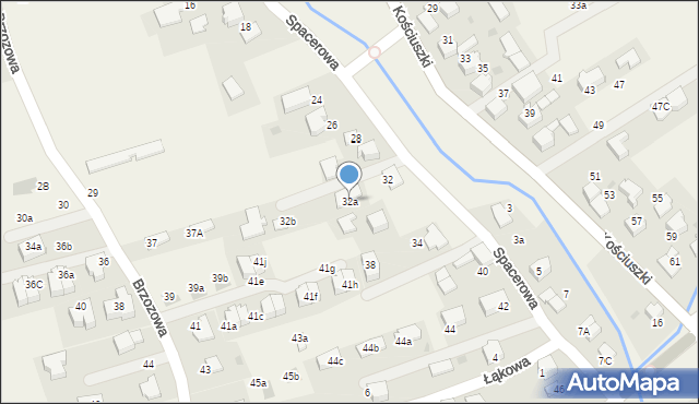 Bibice, Spacerowa, 32a, mapa Bibice