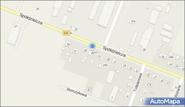 Bielsk, Spółdzielcza, 33, mapa Bielsk