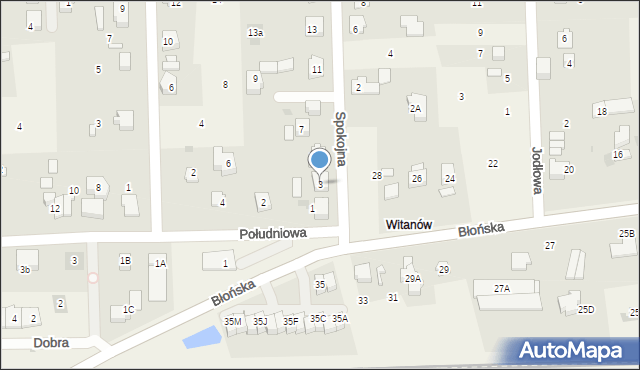 Bieniewice, Spokojna, 3, mapa Bieniewice