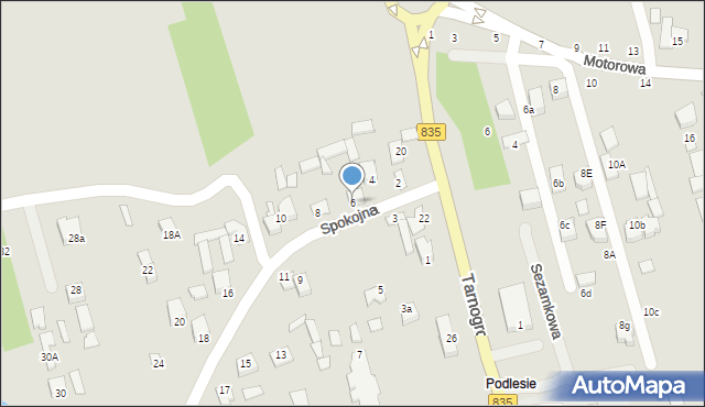 Biłgoraj, Spokojna, 6, mapa Biłgoraj