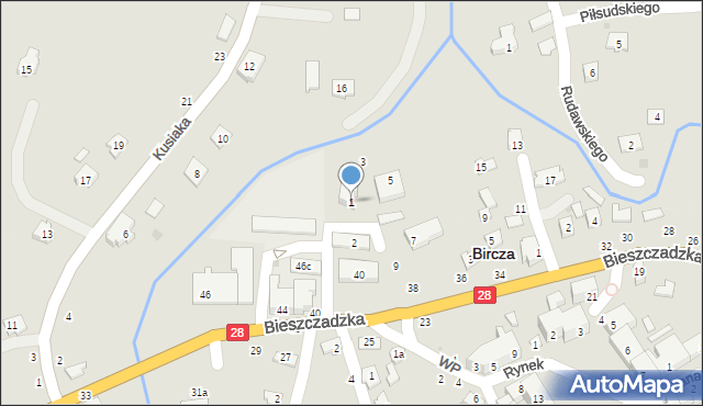 Bircza, Spółdzielcza, 1, mapa Bircza