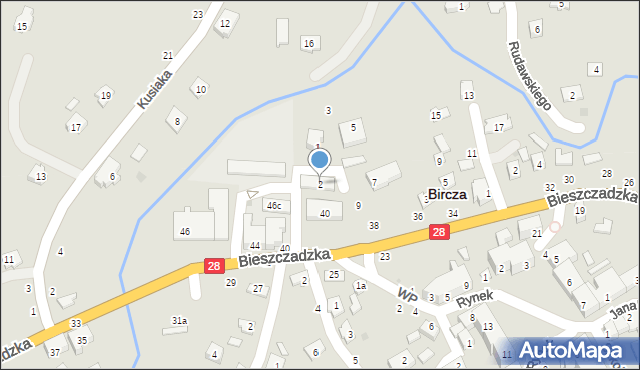 Bircza, Spółdzielcza, 2, mapa Bircza