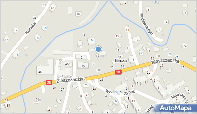 Bircza, Spółdzielcza, 7, mapa Bircza