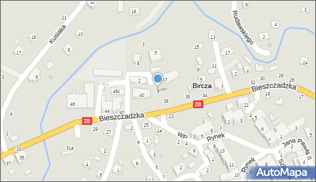 Bircza, Spółdzielcza, 9, mapa Bircza