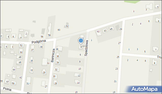 Biskupice, Spadziowa, 4, mapa Biskupice