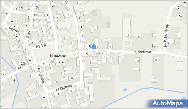 Bledzew, Sportowa, 14, mapa Bledzew