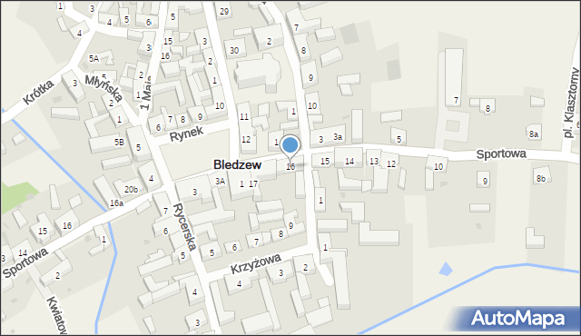 Bledzew, Sportowa, 16, mapa Bledzew