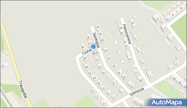 Boguszów-Gorce, Spokojna, 15, mapa Boguszów-Gorce