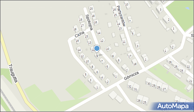 Boguszów-Gorce, Spokojna, 9, mapa Boguszów-Gorce