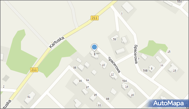 Borkowo, Spacerowa, 8, mapa Borkowo