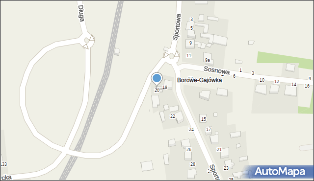 Borowe, Sportowa, 20, mapa Borowe