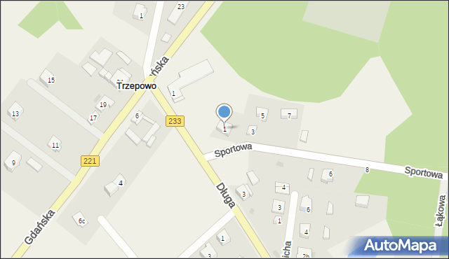 Borowina, Sportowa, 1, mapa Borowina