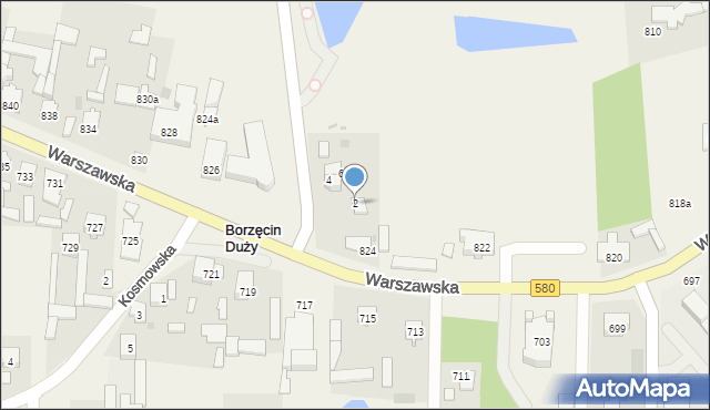 Borzęcin Duży, Spacerowa, 2, mapa Borzęcin Duży