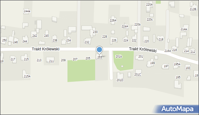 Borzęcin Duży, Spacerowa, 203, mapa Borzęcin Duży