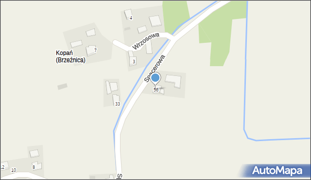 Brzeźnica, Spacerowa, 56, mapa Brzeźnica