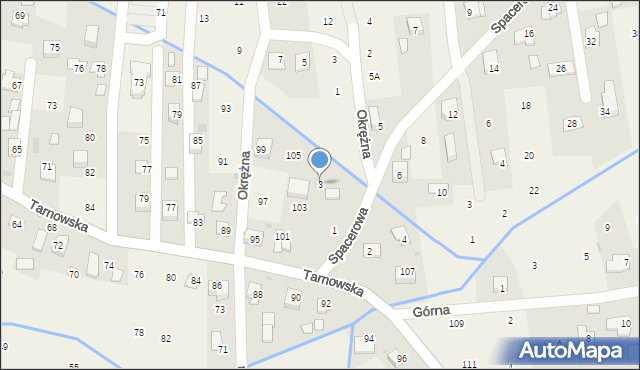 Brzozówka, Spacerowa, 3, mapa Brzozówka