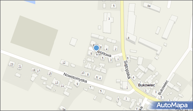 Bukowiec, Sportowa, 7, mapa Bukowiec