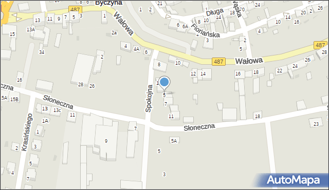 Byczyna, Spokojna, 5, mapa Byczyna