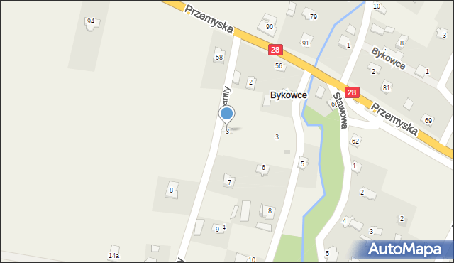 Bykowce, Spanily Marii, 3, mapa Bykowce