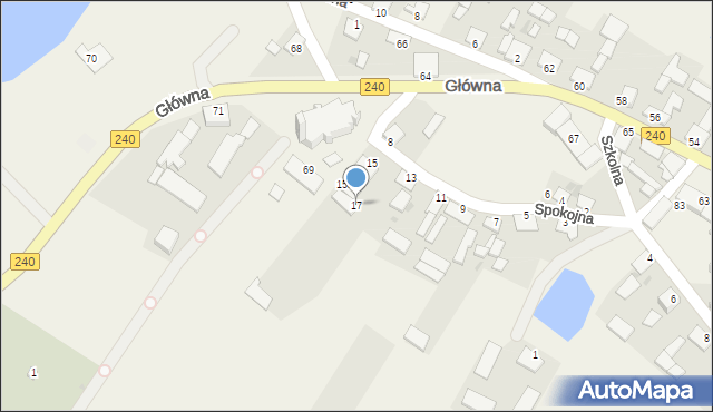 Bysław, Spokojna, 17, mapa Bysław