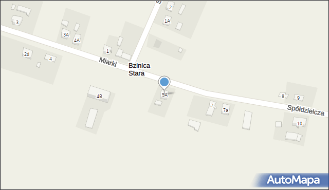 Bzinica Nowa, Spółdzielcza, 5A, mapa Bzinica Nowa