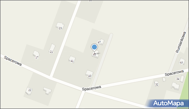Charzyno, Spacerowa, 45, mapa Charzyno