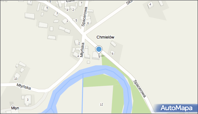 Chmielów, Spacerowa, 3, mapa Chmielów