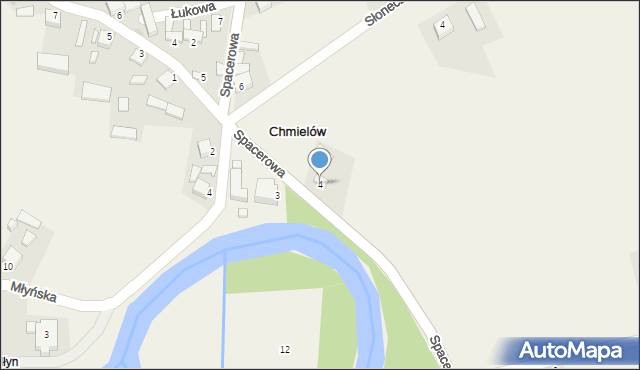 Chmielów, Spacerowa, 4, mapa Chmielów