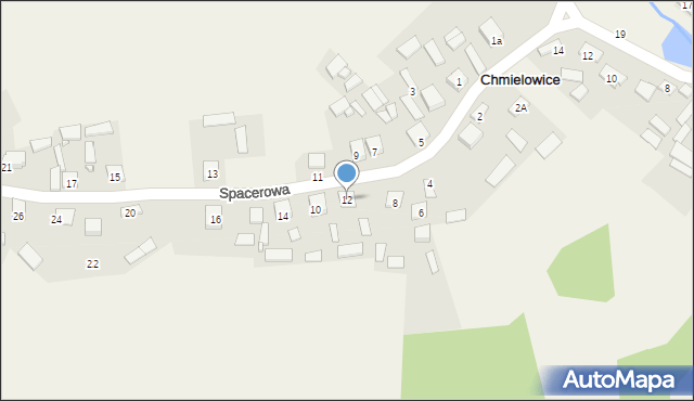 Chmielowice, Spacerowa, 12, mapa Chmielowice