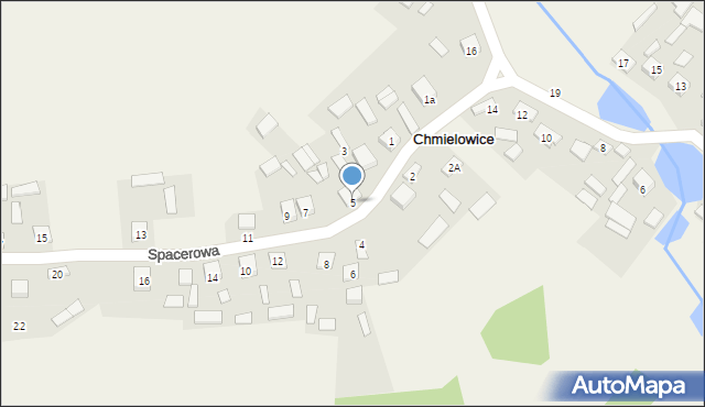 Chmielowice, Spacerowa, 5, mapa Chmielowice
