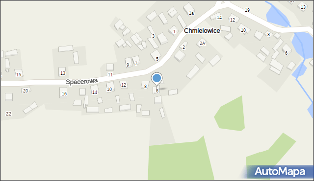 Chmielowice, Spacerowa, 6, mapa Chmielowice