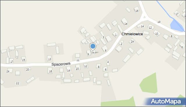 Chmielowice, Spacerowa, 7, mapa Chmielowice