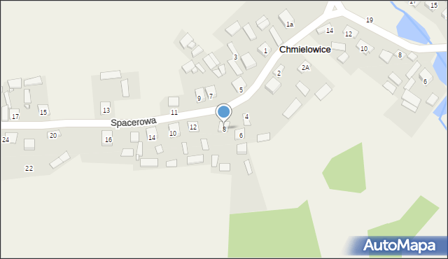 Chmielowice, Spacerowa, 8, mapa Chmielowice