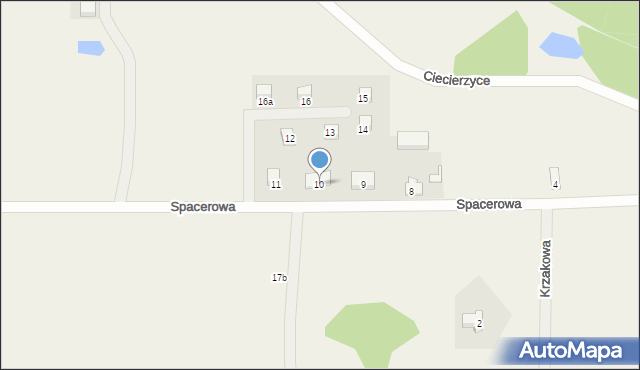 Ciecierzyce, Spacerowa, 10, mapa Ciecierzyce