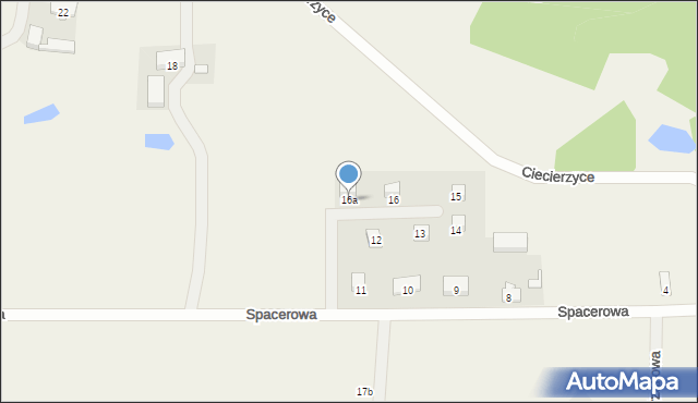 Ciecierzyce, Spacerowa, 16a, mapa Ciecierzyce