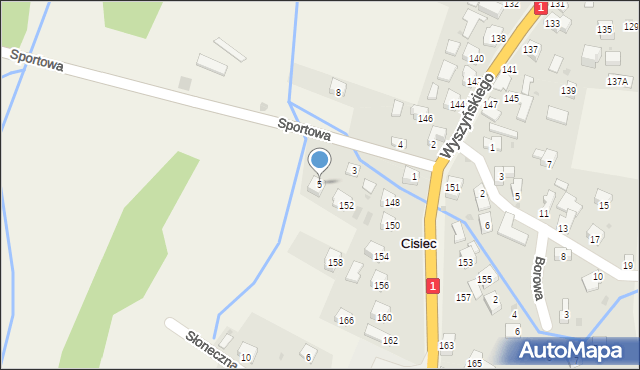 Cisiec, Sportowa, 5, mapa Cisiec