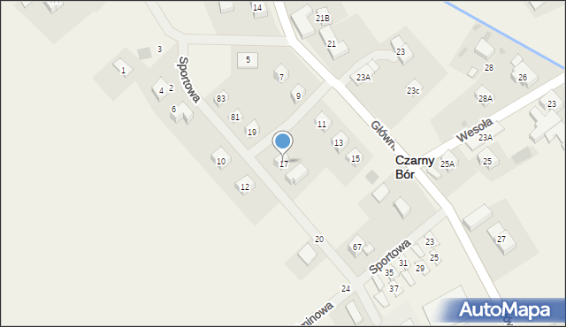 Czarny Bór, Sportowa, 17, mapa Czarny Bór