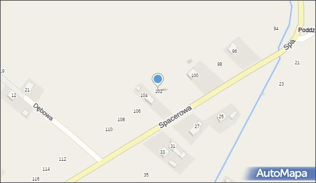 Czaszyn, Spacerowa, 102, mapa Czaszyn