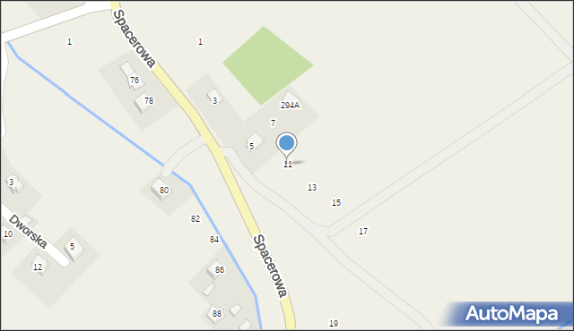 Czaszyn, Spacerowa, 11, mapa Czaszyn