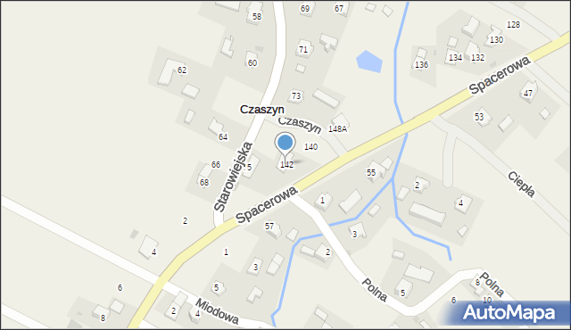 Czaszyn, Spacerowa, 142, mapa Czaszyn