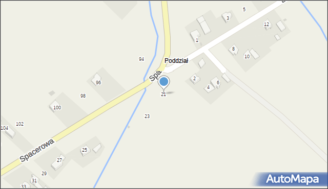 Czaszyn, Spacerowa, 21, mapa Czaszyn