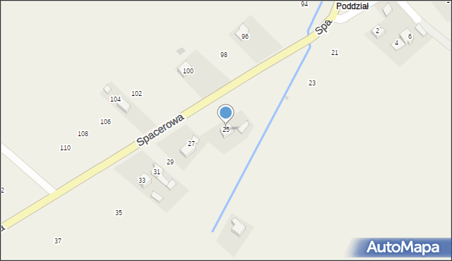 Czaszyn, Spacerowa, 25, mapa Czaszyn