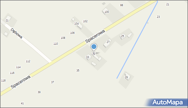 Czaszyn, Spacerowa, 31, mapa Czaszyn