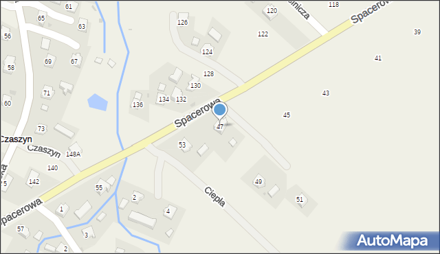 Czaszyn, Spacerowa, 47, mapa Czaszyn