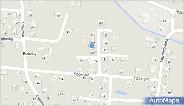 Czechowice-Dziedzice, Spokojna, 18b, mapa Czechowic-Dziedzic